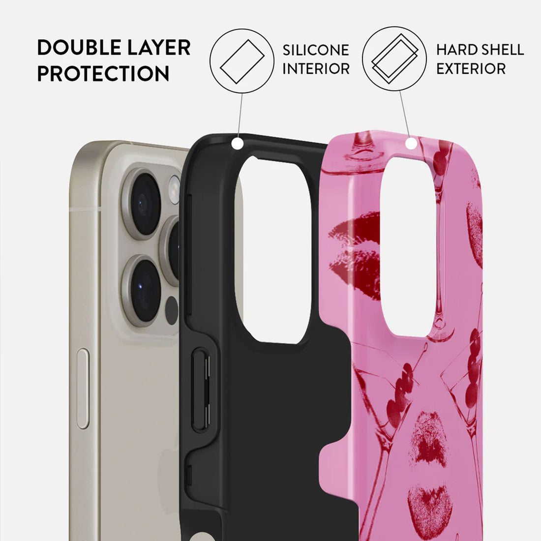 iPhone 16 Pro Call Me Case – Flirty Red Lips & Cocktail Design