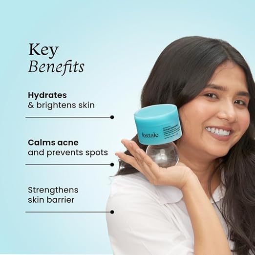Foxtale Oil-Free Gel Moisturizer for Face Hyaluronic Acid, Niacinamide, Betaine, Marine Algae Boosts Hydration, Brightens Skin, Soothes Acne Lightweight for Oily, Acne-Prone Skin