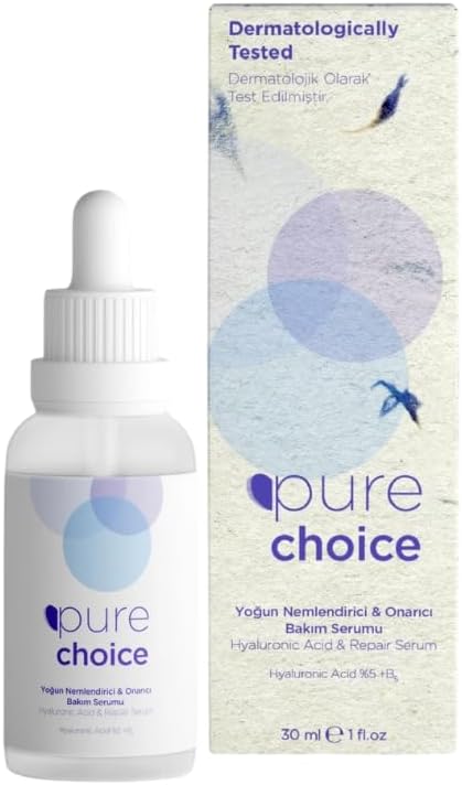 Pure Choice Intensive Moisturizing and Repairing Care Serum, 30ml - Hyaluronic Acid + Panthenol (Vitamin B5)