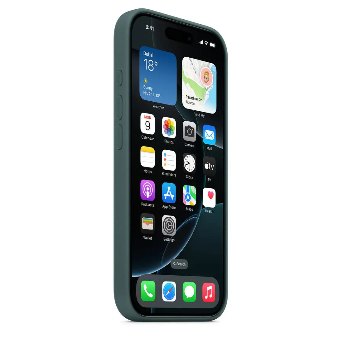 Apple MagSafe iPhone 16 Pro Silicone Case - Lake Green, along with Dubai phone covers at Mobcos
