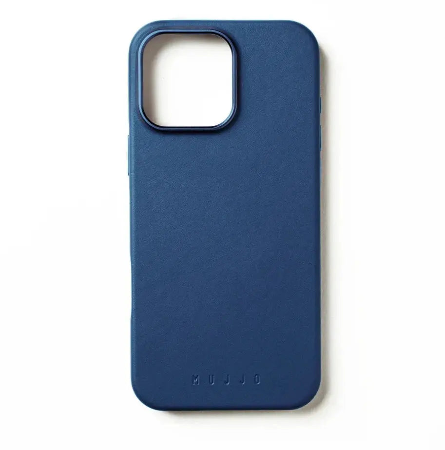 Luxury Mobile case iPhone 16 Pro Monaco Blue Full Leather Case with - MagSafe MUJJO