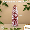 1 litre copper water bottle Crimson Wave