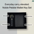 Black leather wallet keychain