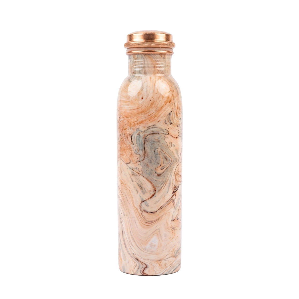 Natural Wood Swirl copper water bottle 1 litre