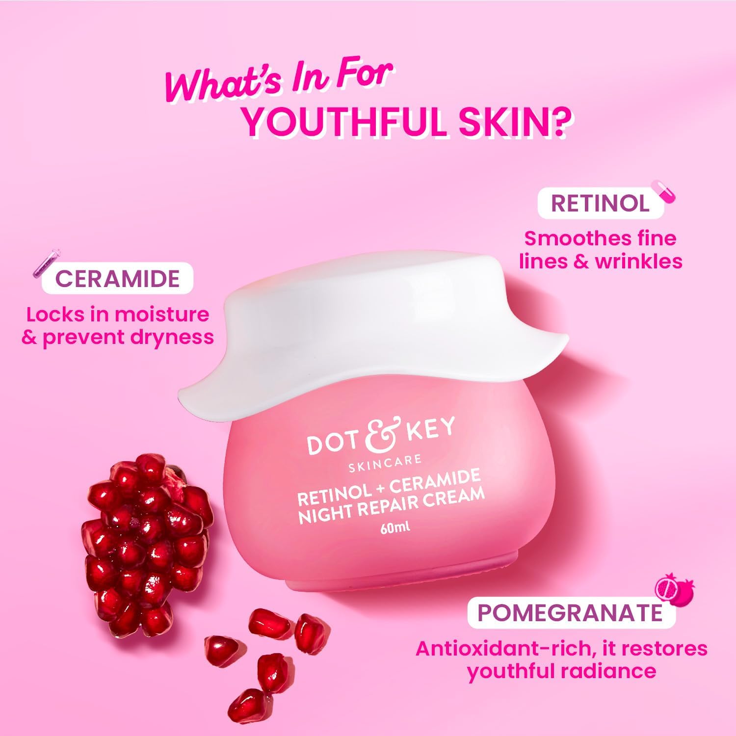 Dot & Key Face Moisturizer (Retinol + Ceramide, 60 ml) DOT & KEY