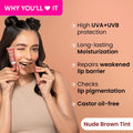 Dot & Key Ceramide & Peptide Barrier Repair Lip Balm Spf 50, Pa+++|Warm Nude, Normal Skin Type|Uva/Uvb Lip Protection|Soft Tinted Lip Moisturizer|Boosts Collagen & Instantly Plumps Lip 10Gm DOT & KEY