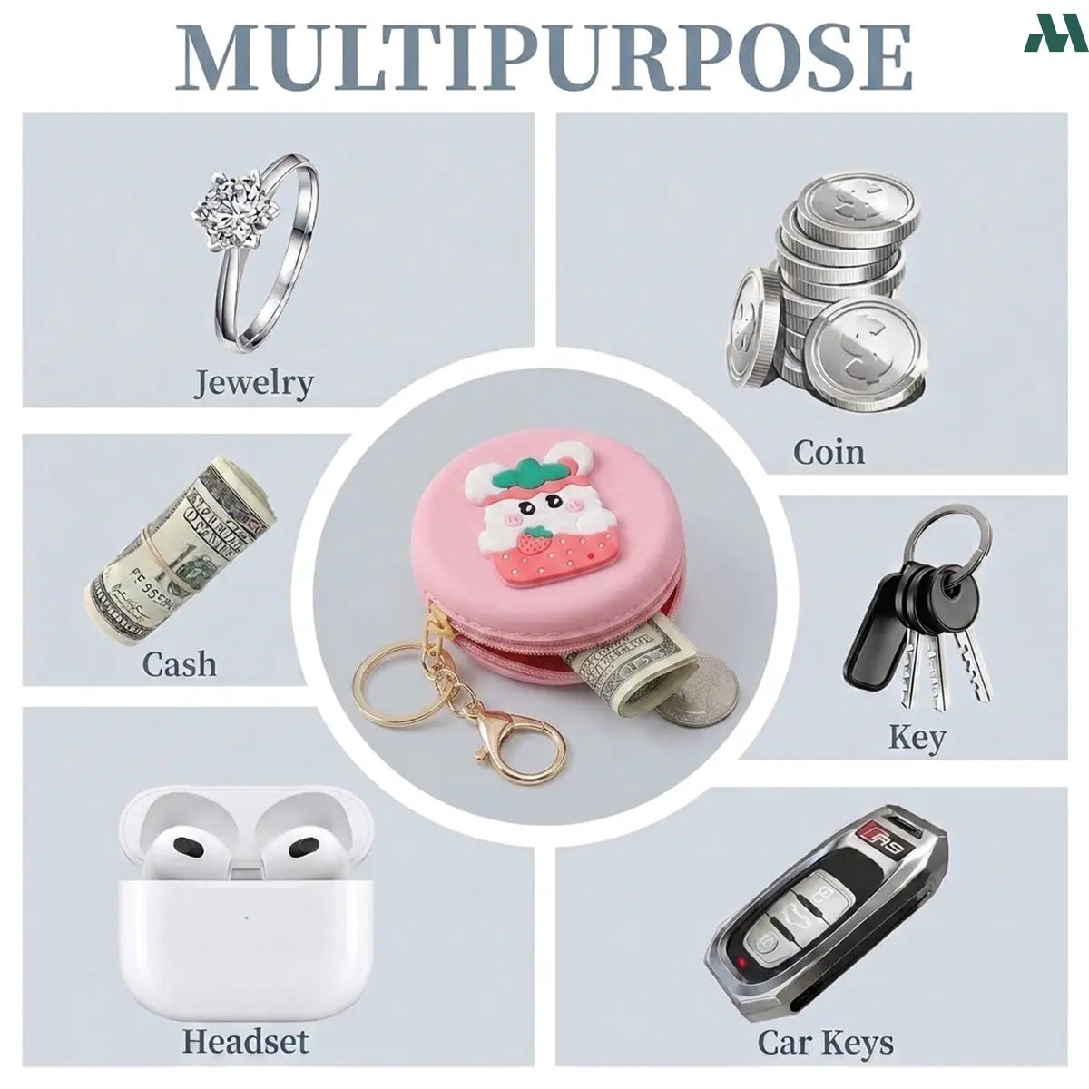 Mini silicone zipper pouch detail