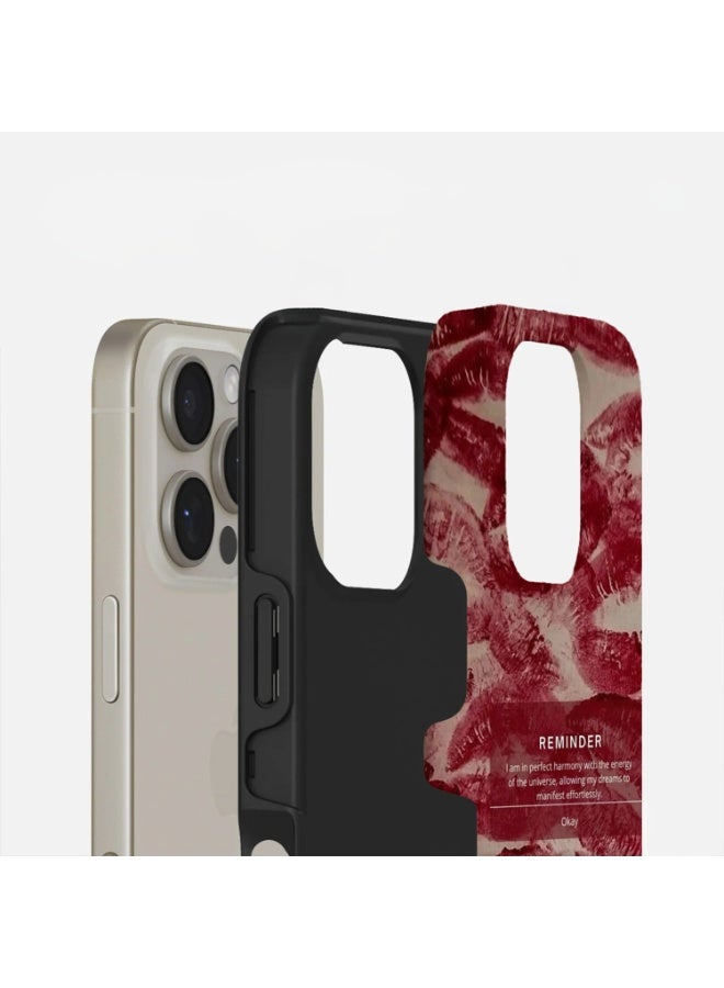 Mobcos iPhone 16 Pro Reminder Premium Case Compatible with Hybrid Dual-Layer Hard Shell + Silicone Protection - Scratch-Resistant Shockproof Mobile Cover