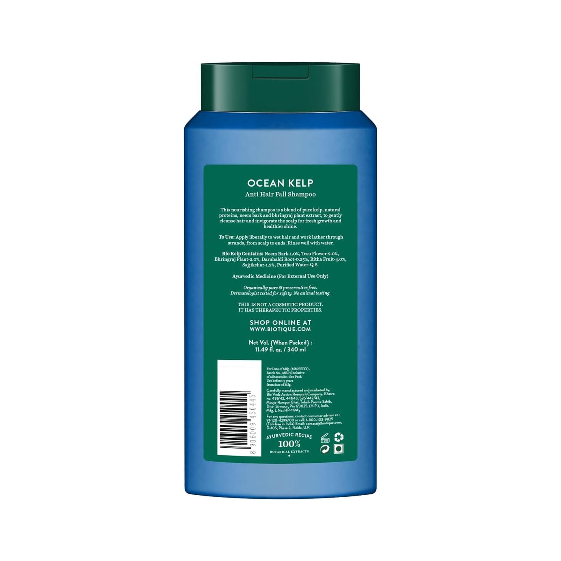 Biotique Bio Kelp Protein Shampoo for Falling Hair Intensive Regrowth Treatment, 340ml, multi Biotique
