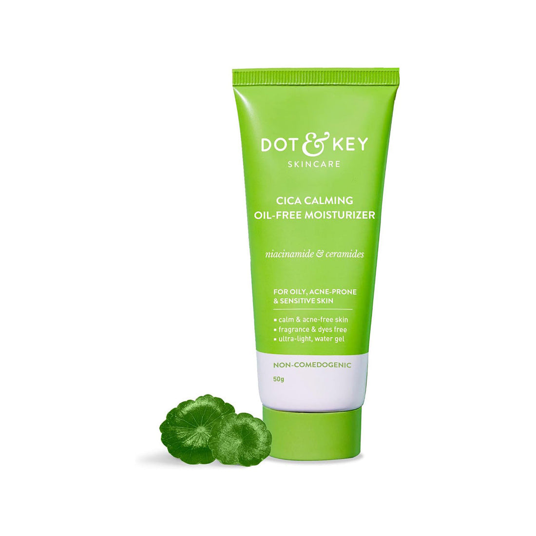 DOT & KEY Cica + Niacinamide Oil Free Moisturizer For Acne Prone Skin Oil Free & Lightweight Fades Dark Spots & Blemishes, Soothes Redness Acne Cream For Oily Acne Prone & Sensitive Skin 50Gm DOT & KEY