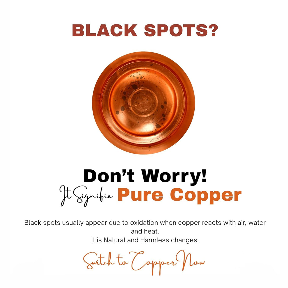 Copper bottle black spots are natural and harmless