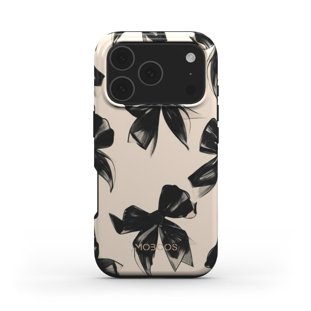 Mobcos iPhone 17 Pro Perfect Bow Premium Case Compatible with Hybrid Dual-Layer Hard Shell + Silicone Protection - Scratch-Resistant Shockproof Mobile Cover Mobcos