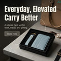 Teal card holder holding cards