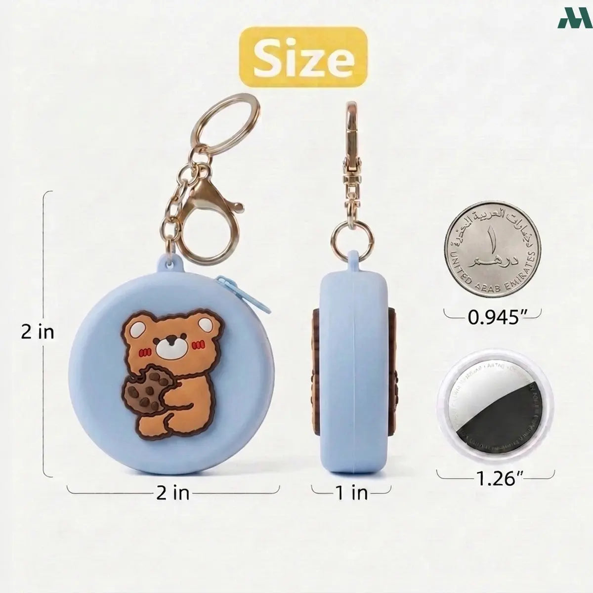 Silicone bear coin purse with keychain clip