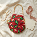 Red-orange floral print potli detail