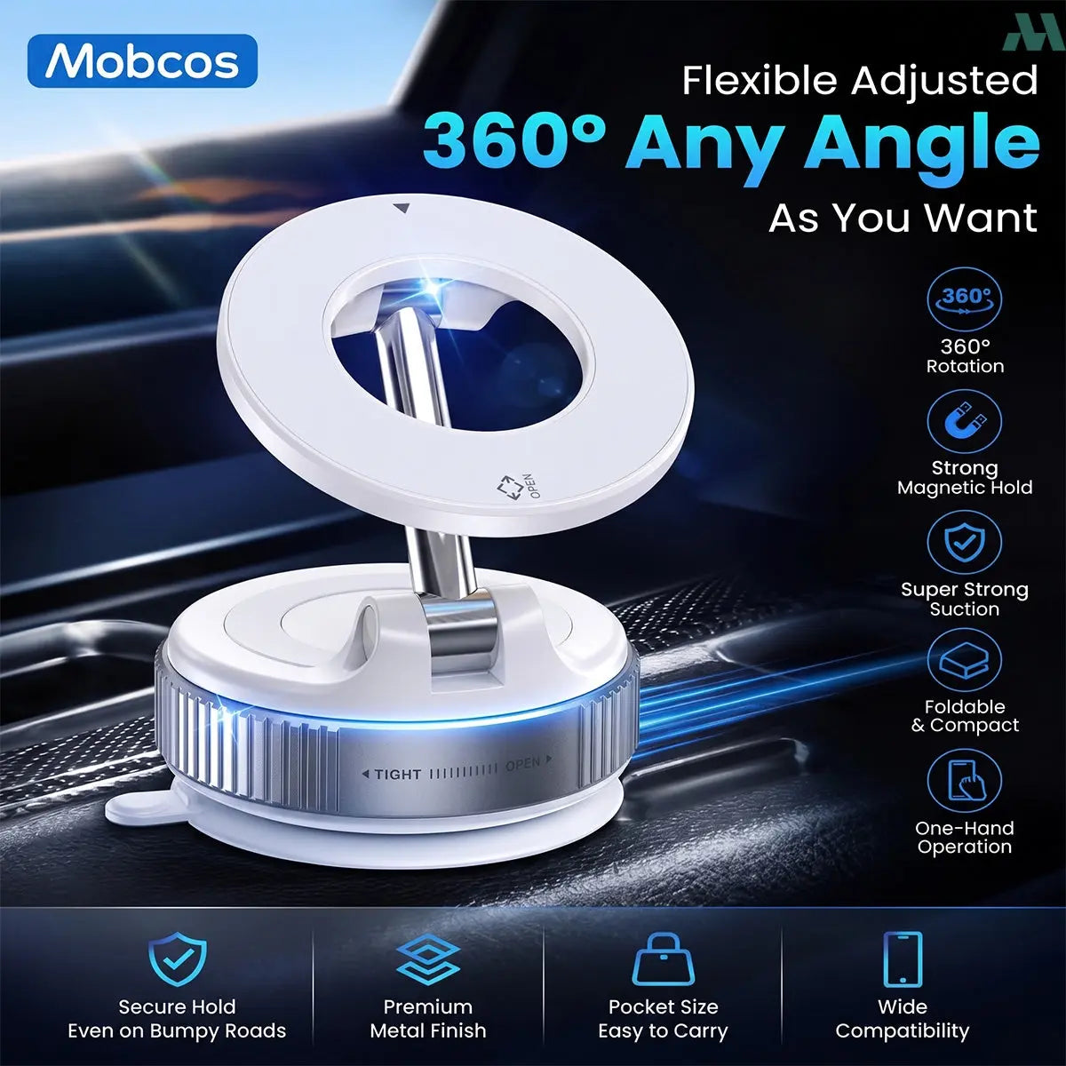 360 degree rotating magnetic phone holder