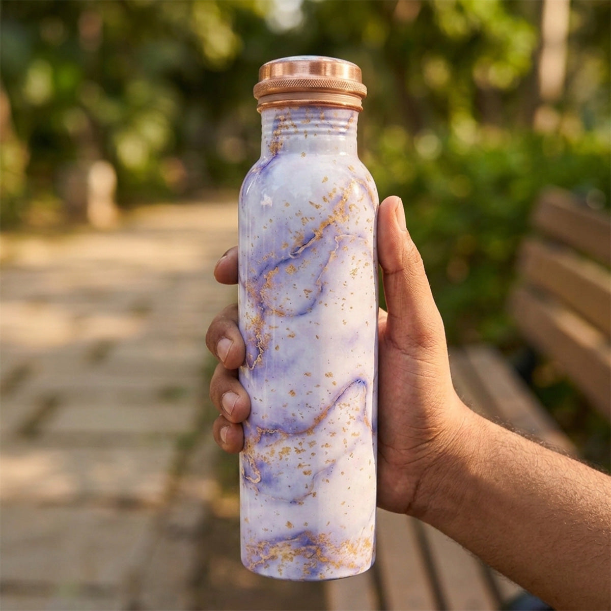 Lavender Gold Mist copper bottle with leakproof cap