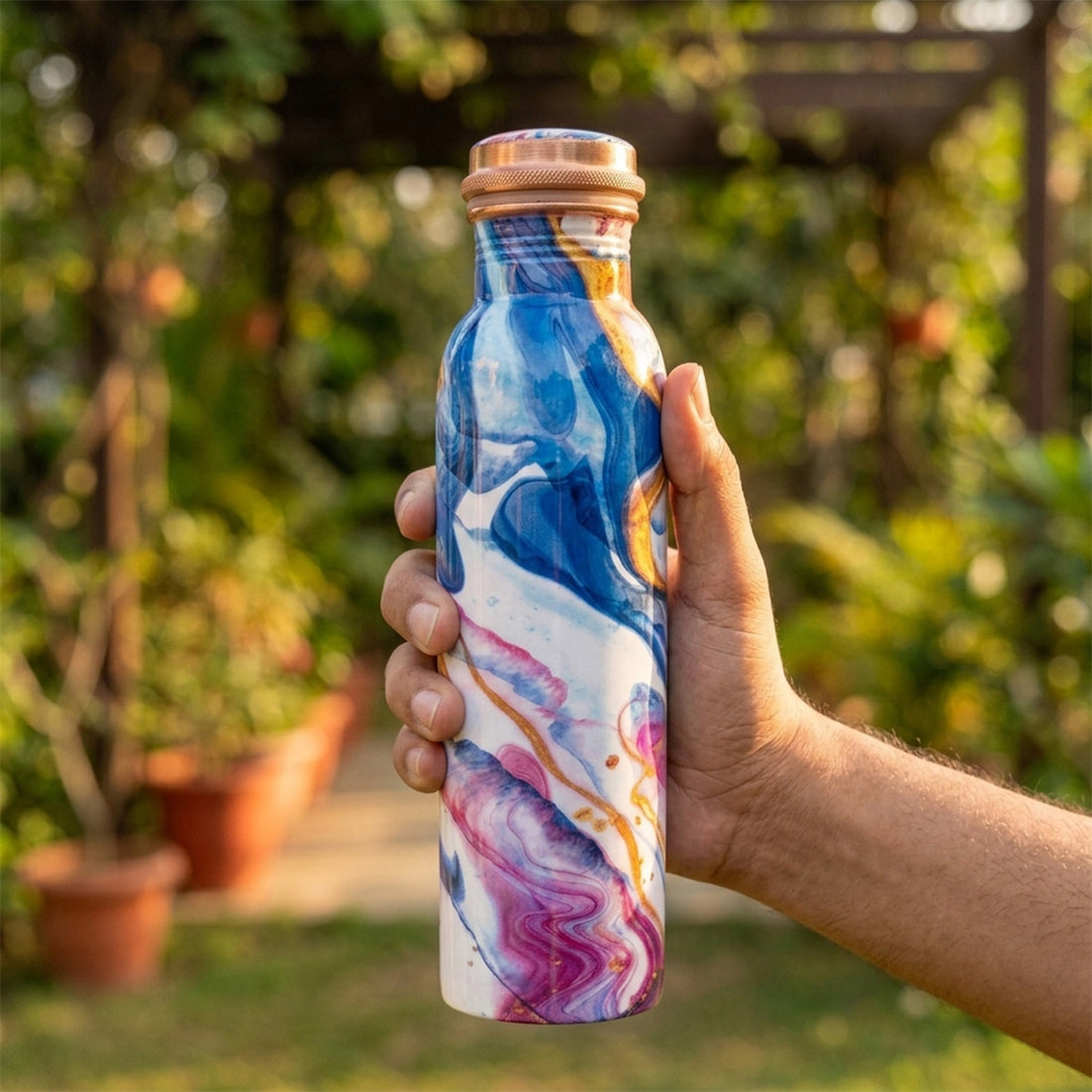 Blue Coral Fusion copper water bottle 1 litre