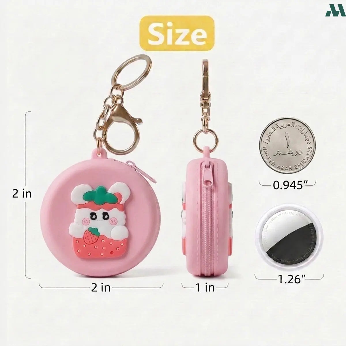 Silicone bear coin purse with keychain clip