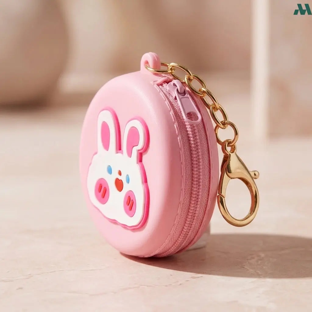 Cute silicone pouch keychain