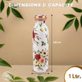 1 litre copper water bottle Rose Garden