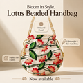 Beige floral print handcrafted potli bag