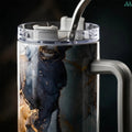 1.2L insulated tumbler gray marble lifestyle