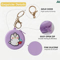 Purple teddy bear mini zipper pouch