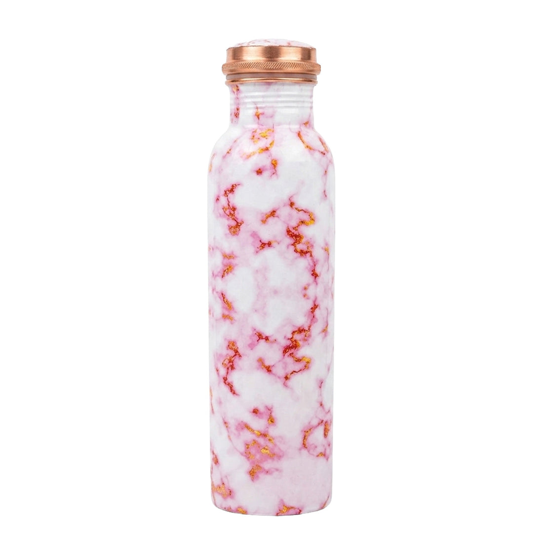 Blush Rose Marble copper water bottle 1 litre