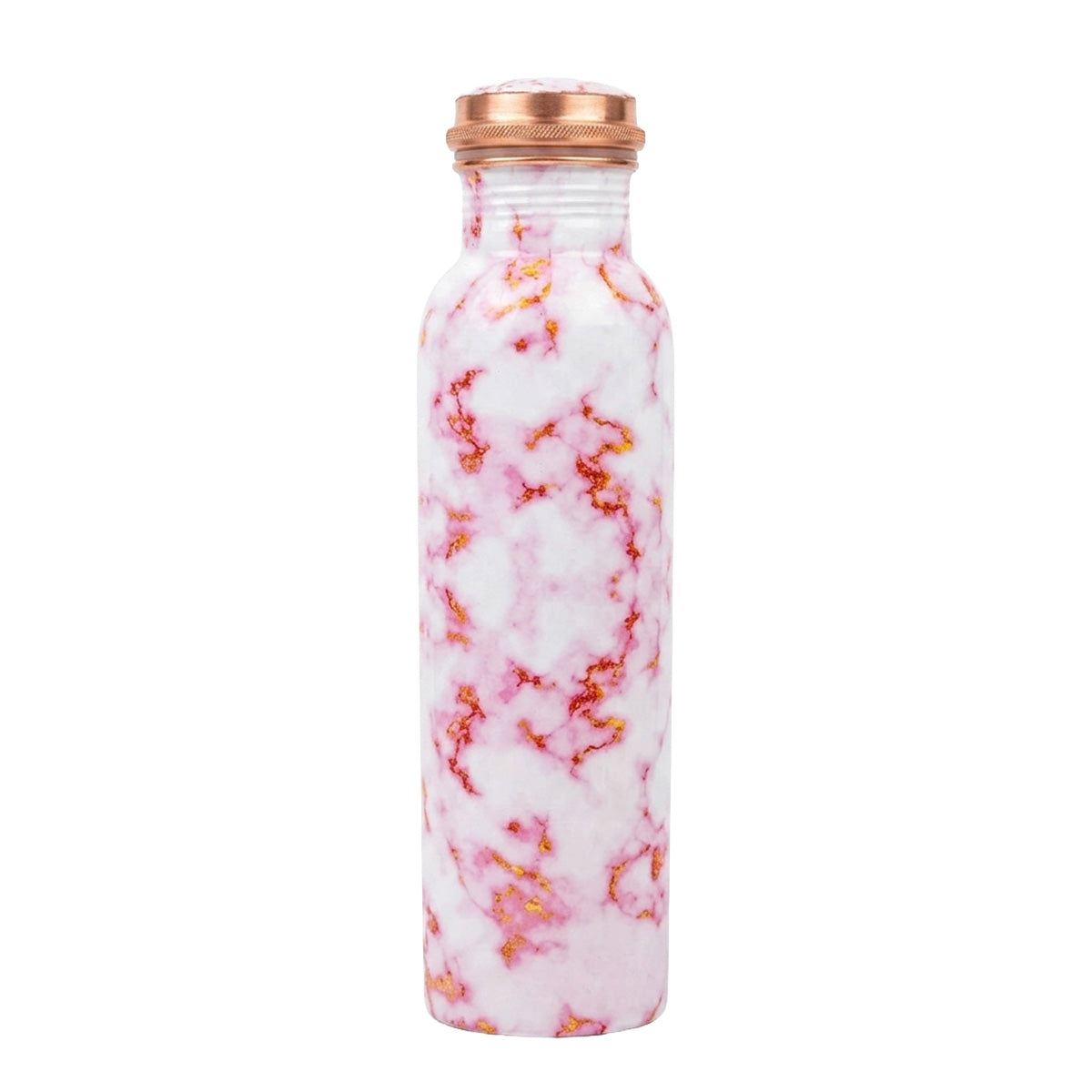 Blush Rose Marble copper water bottle 1 litre