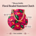 Pink floral print handcrafted potli bag