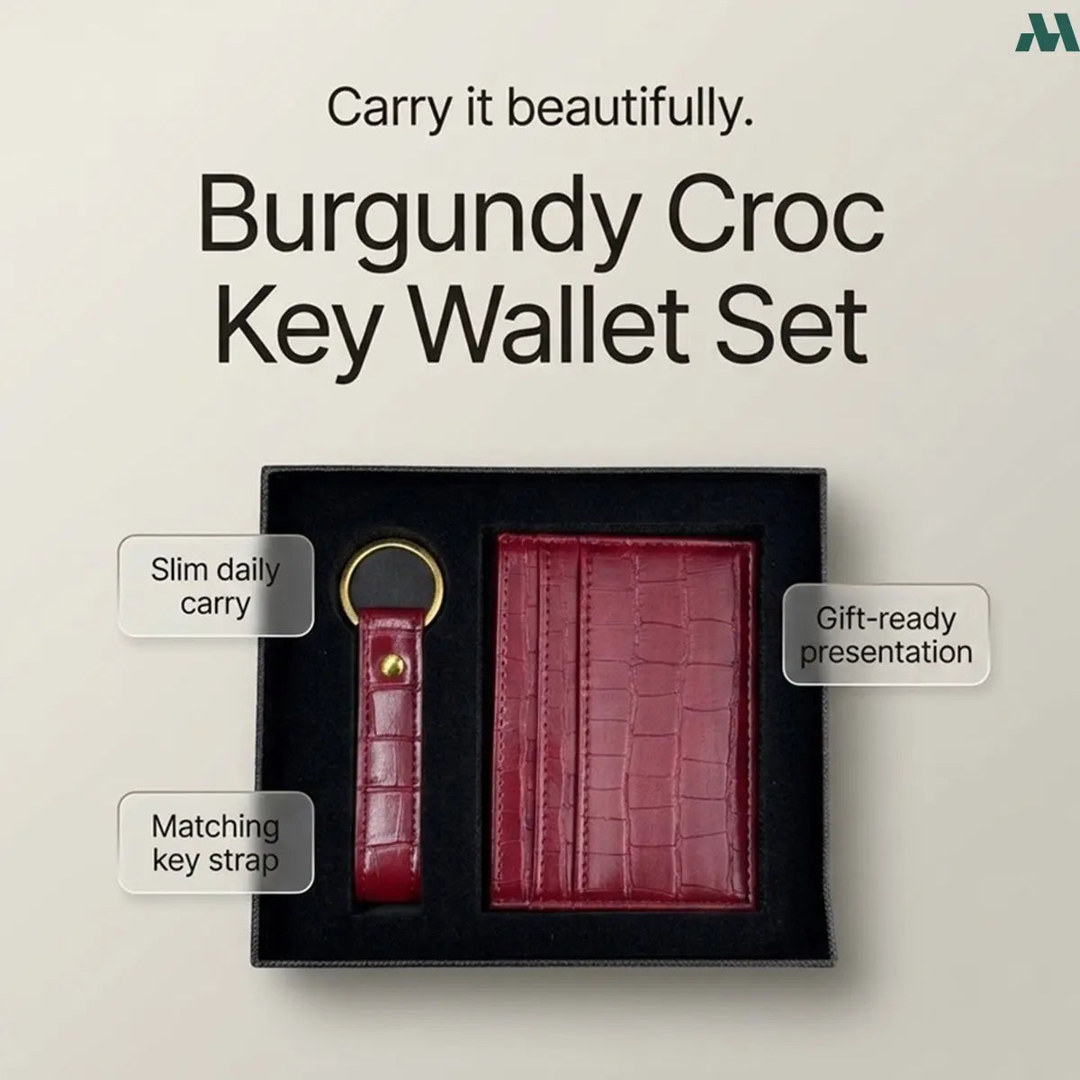 Card holder and keychain gift set