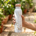 Ivory Gold Vein copper bottle with leakproof cap