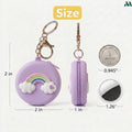 Silicone rainbow coin purse with keychain clip