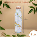 1 litre copper water bottle Sky Gold Marble