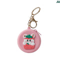 Pink teddy silicone coin purse keychain