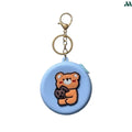 Blue teddy silicone coin purse keychain