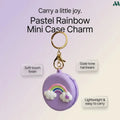 Purple rainbow silicone keychain pouch