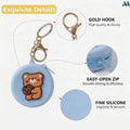 Blue teddy bear mini zipper pouch