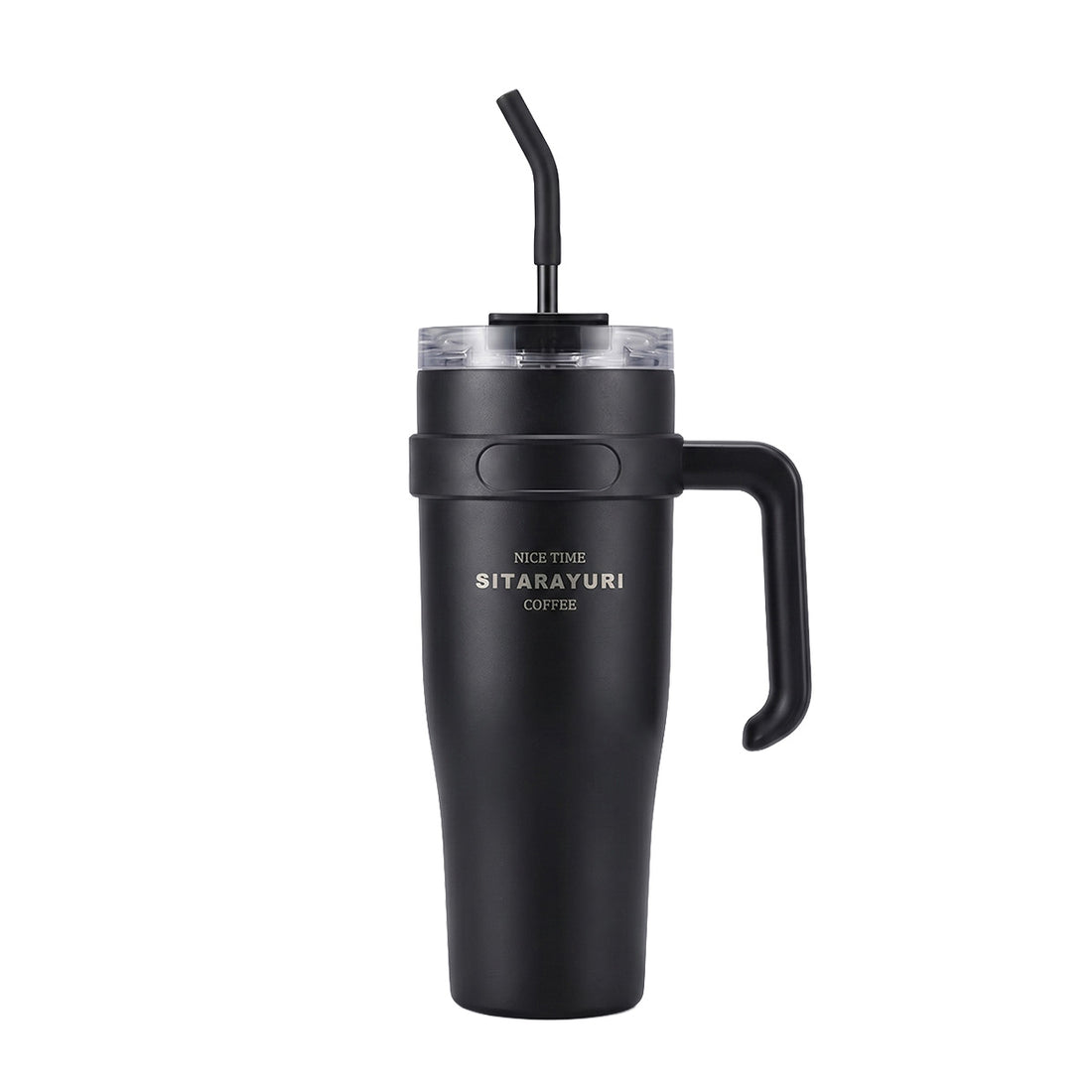 Mobcos 40oz Stainless Steel Tumbler with Handle – Leakproof, Insulated Travel Mug with Lid & Straw – Reusable Double-Wall Vacuum Cup for Hot & Cold Drinks (Black) MOBCOS