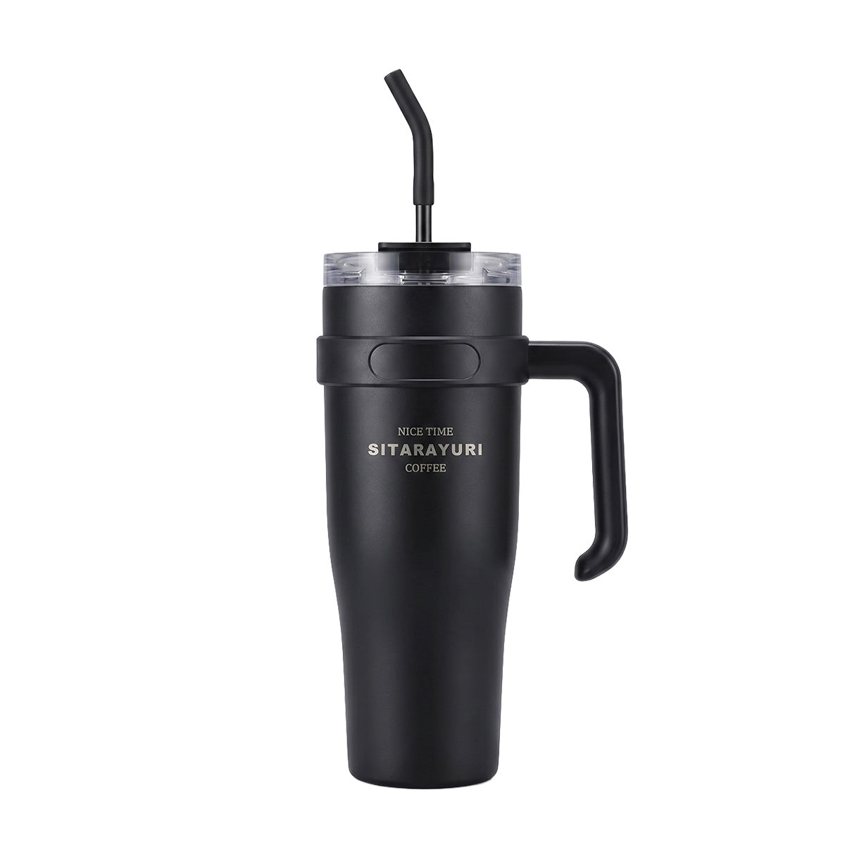 Mobcos 40oz Stainless Steel Tumbler with Handle – Leakproof, Insulated Travel Mug with Lid & Straw – Reusable Double-Wall Vacuum Cup for Hot & Cold Drinks (Black) MOBCOS