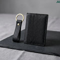 Leather card holder with matching keychain