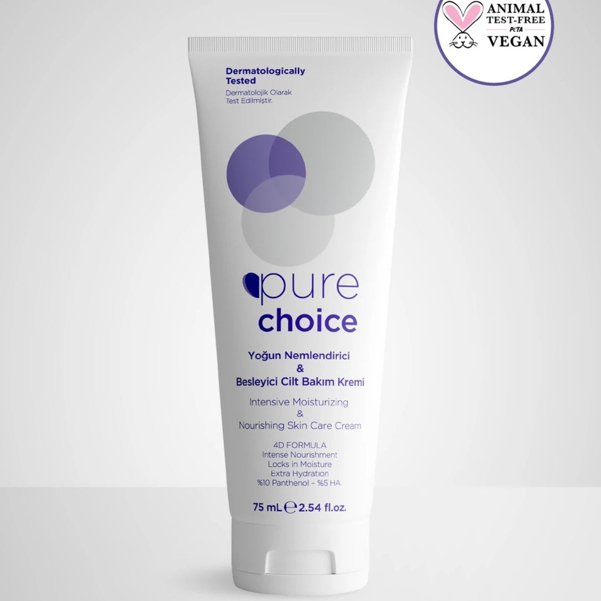 Pure Choice 75 Ml Intensive Moisturizing and Nourishing Skin Care Cream - 4D Formula (10% panthenol %5 HA) PURE CHOICE