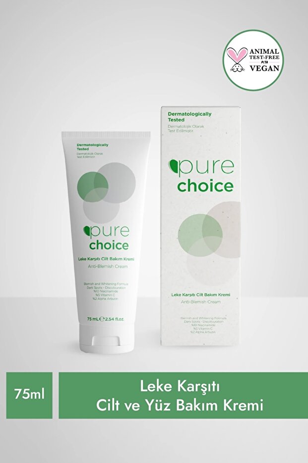 Pure Choice 75 ML Anti-Blemish Skin Care Cream - 10% Niacinamide, 5% Vitamin C, 2% Alpha Arbutin 4.6 PURE CHOICE