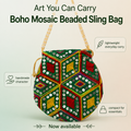 Green embroidered mirror work potli bag Mobcos