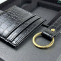 Leather card holder with matching keychain