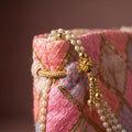 Handcrafted Indian mirror work potli bag light pink