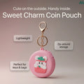 Pink teddy silicone keychain pouch