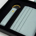 Leather card holder with matching keychain
