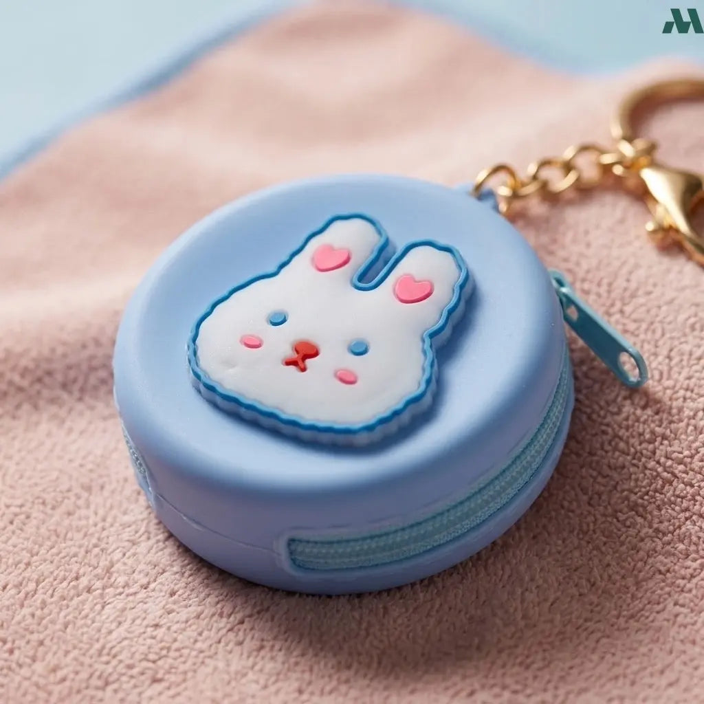 Silicone coin purse clipped to bag